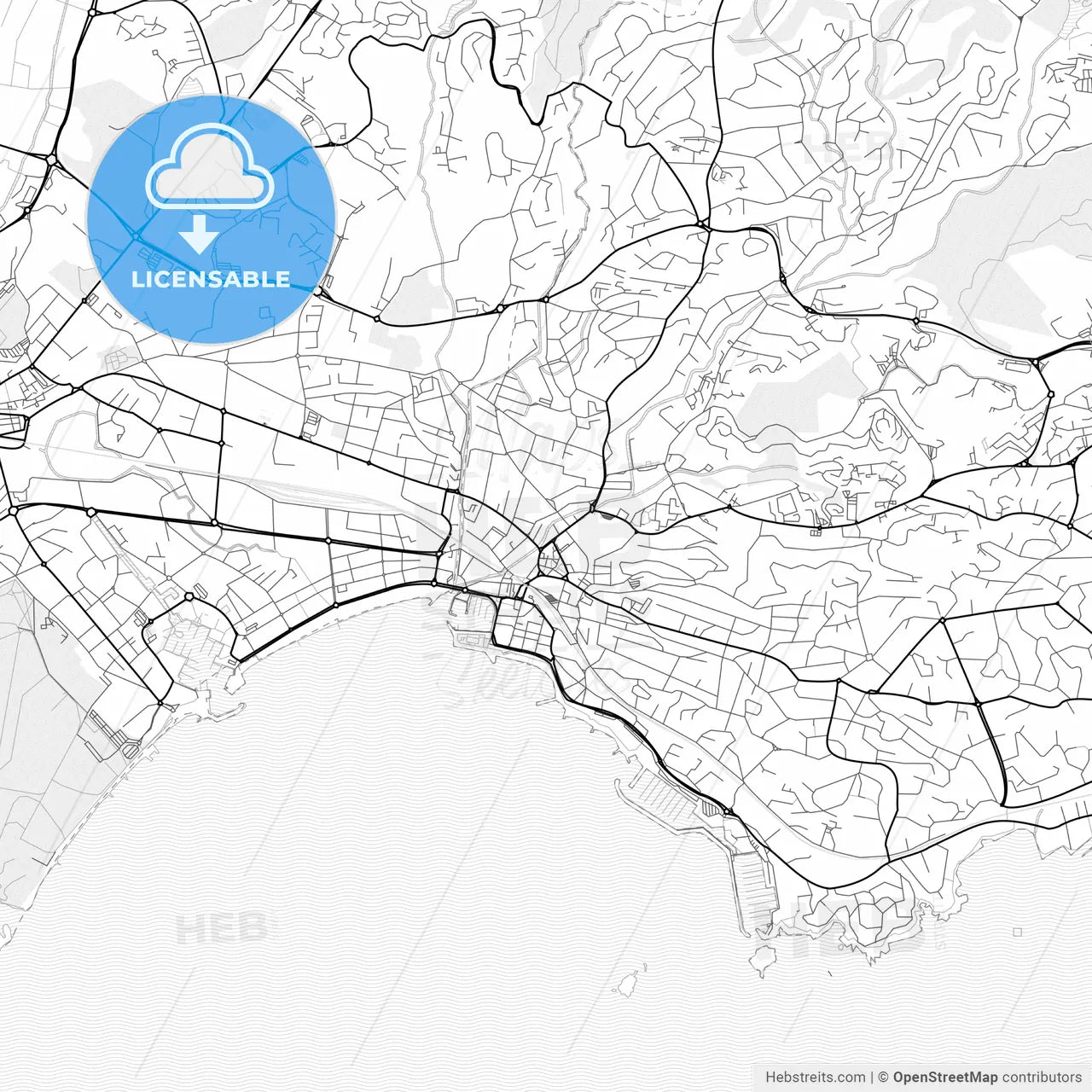 Vector PDF map of Saint-Raphaël, France