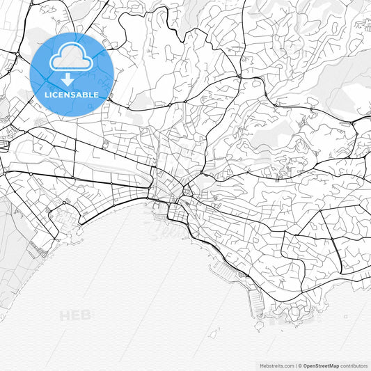 Vector PDF map of Saint-Raphaël, France