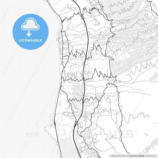 Vector PDF map of Saint-Leu, France