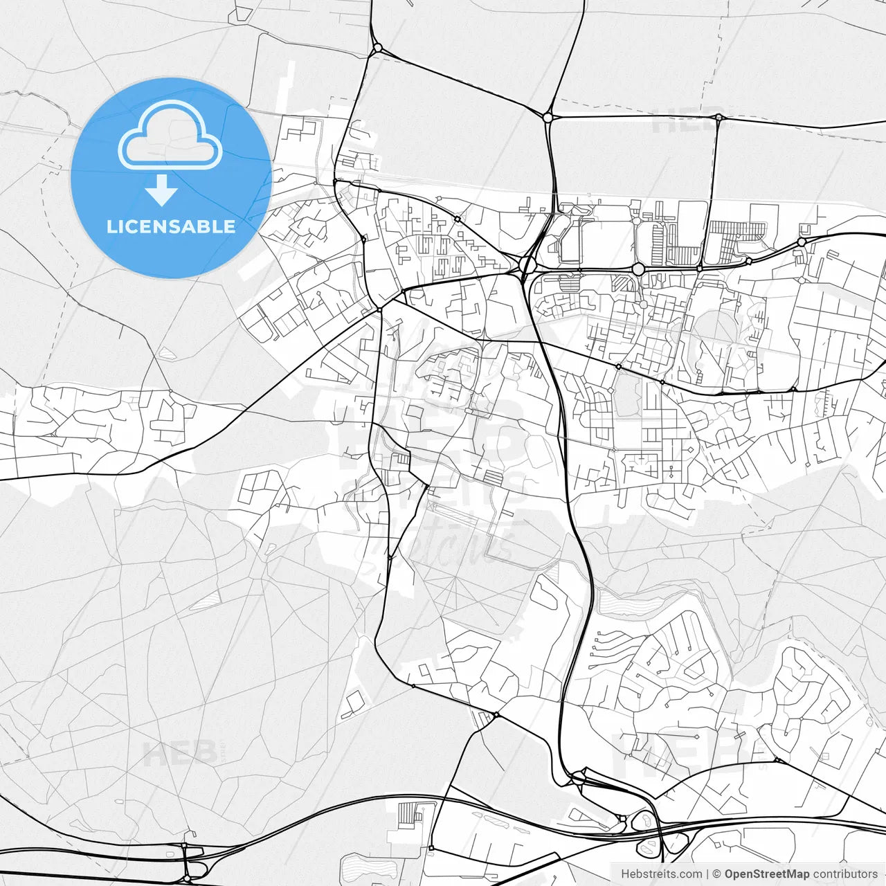 Vector PDF map of Plaisir, France