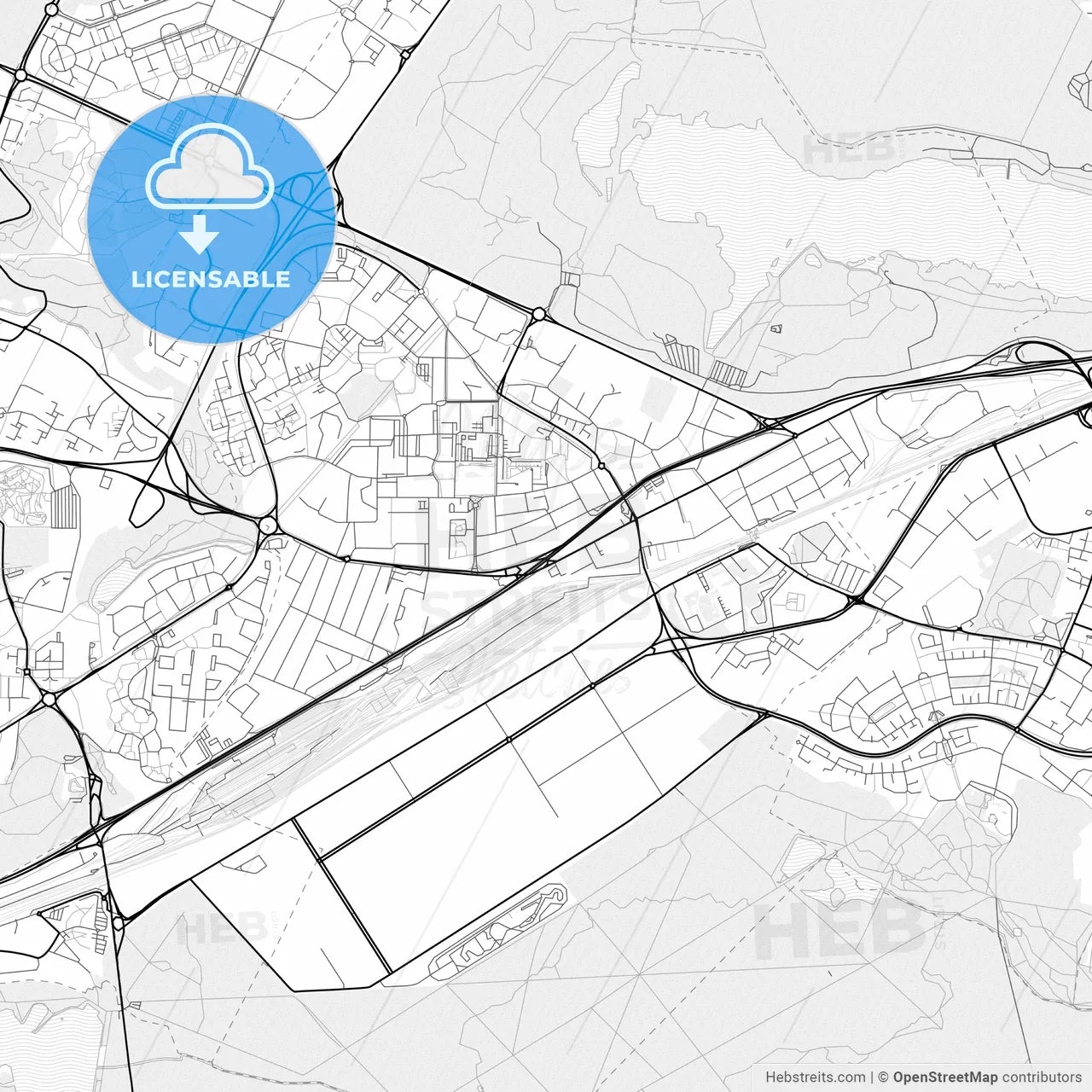 Vector PDF map of Trappes, France
