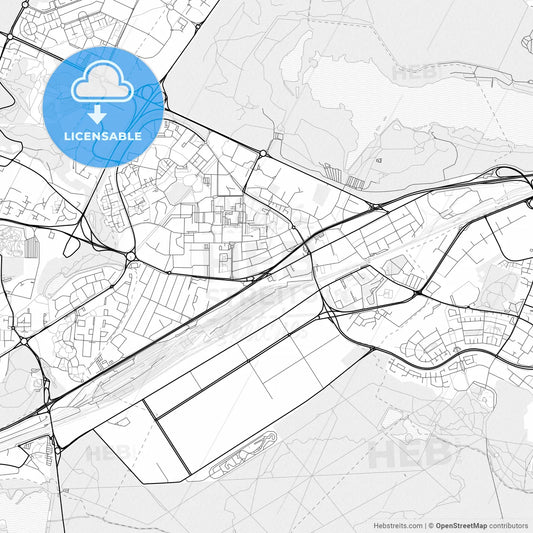 Vector PDF map of Trappes, France
