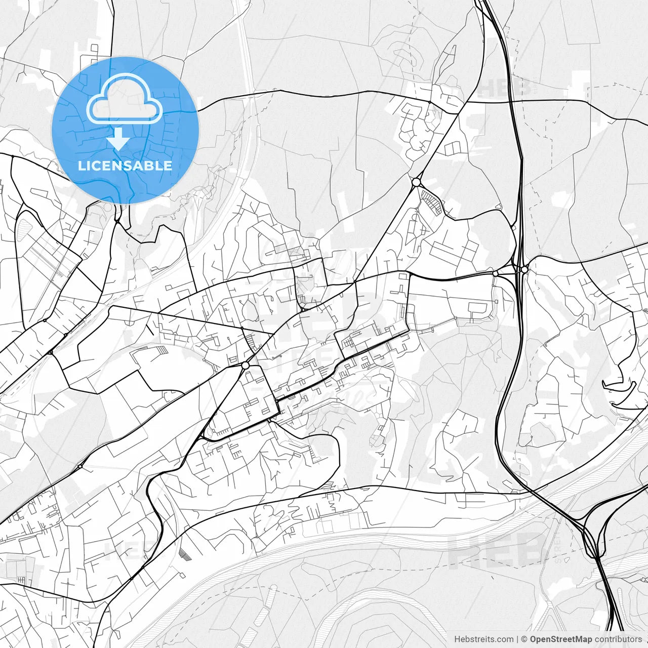 Vector PDF map of Rillieux-la-Pape, France