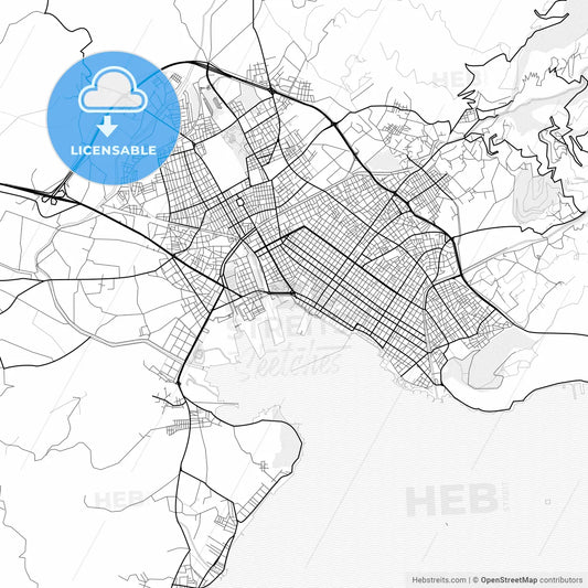 Vector PDF map of Volos, Greece