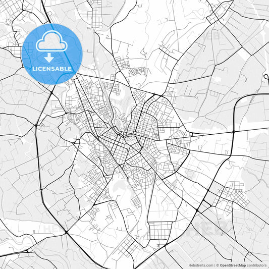 Vector PDF map of Trikala, Greece