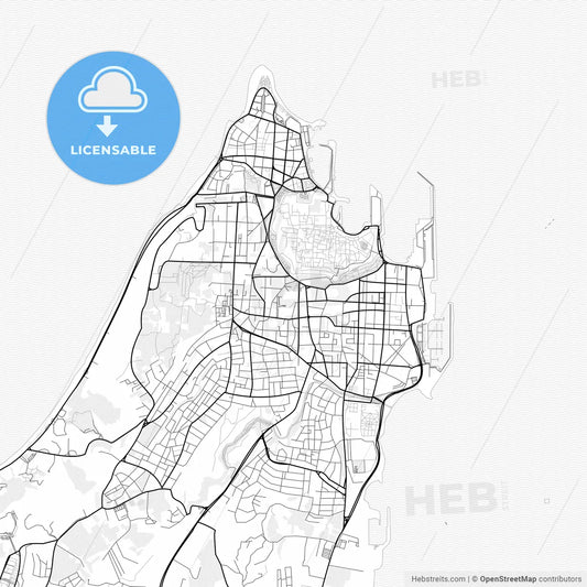 Vector PDF map of Rhodes, Greece