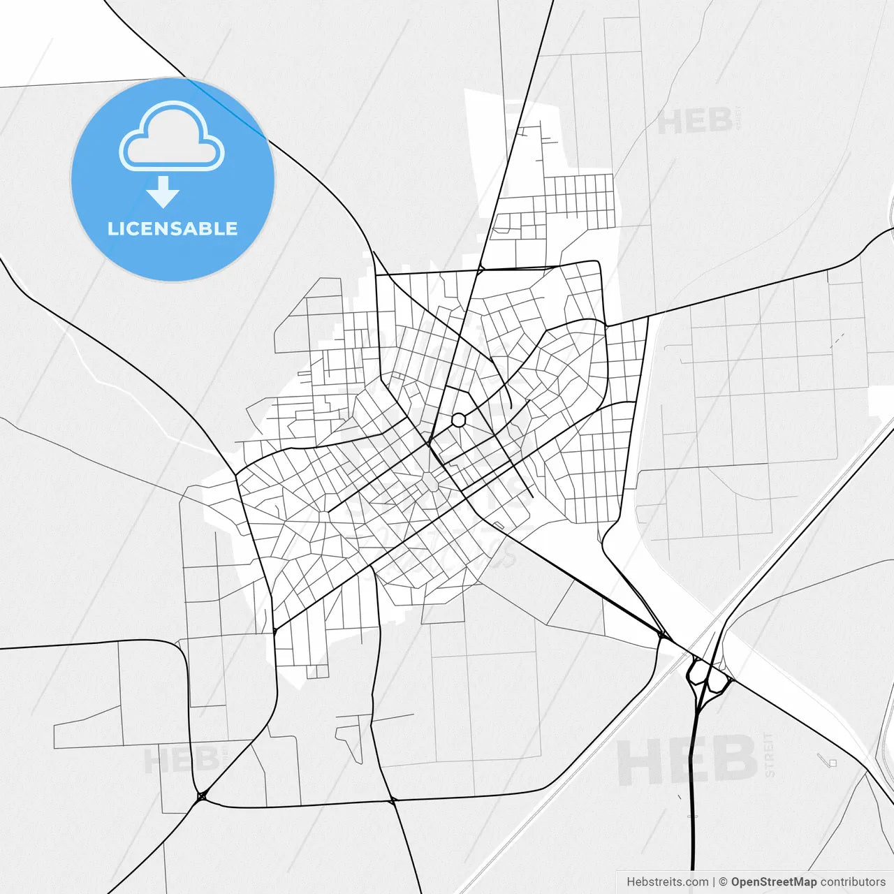 Vector PDF map of Ptolemaida, Greece