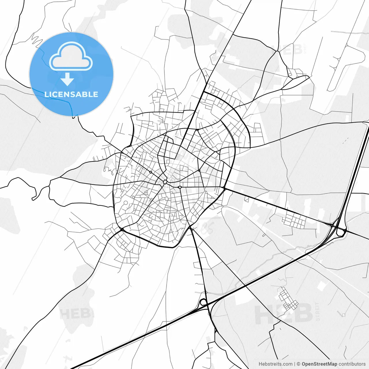 Vector PDF map of Tripoli, Greece