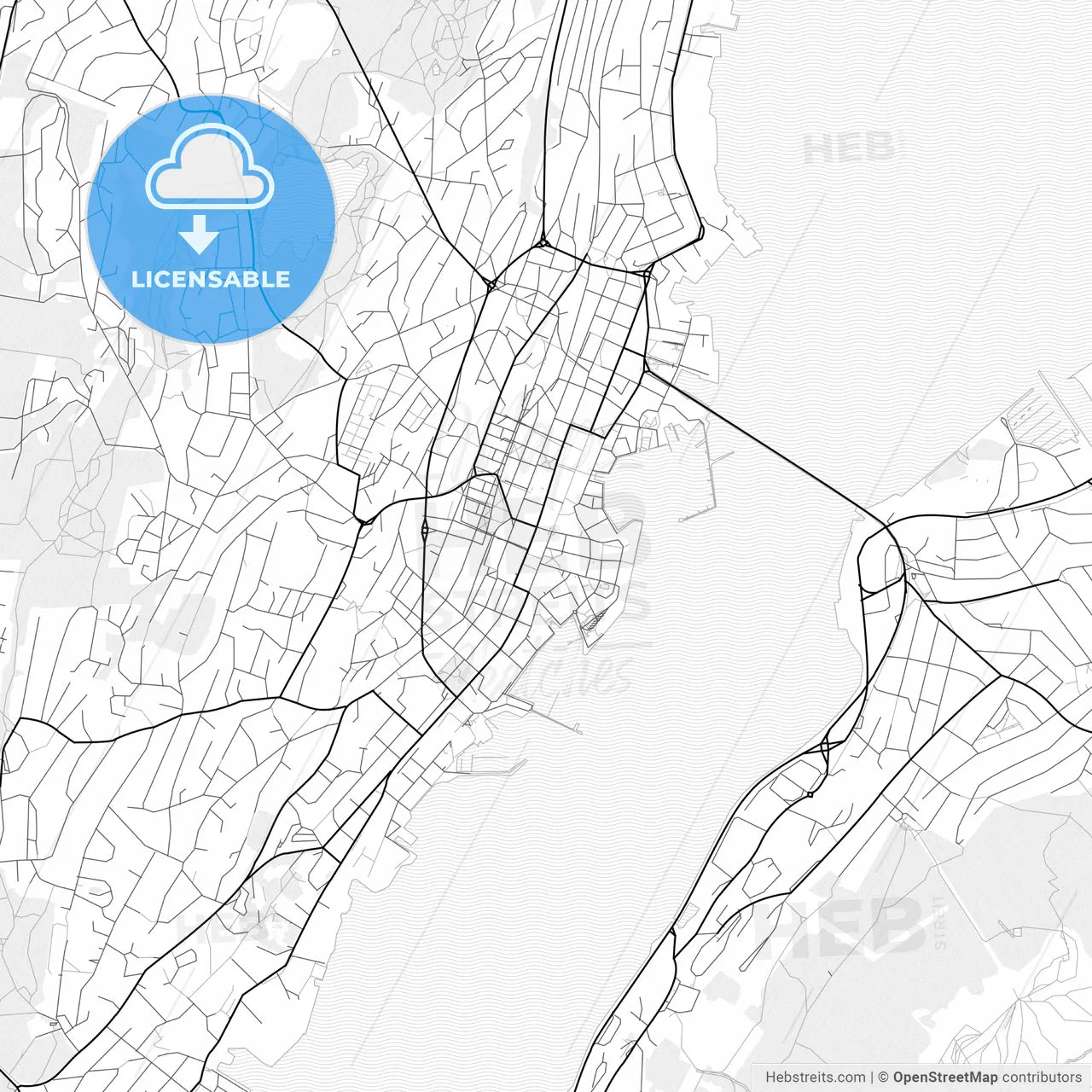 Vector PDF map of Tromsø, Norway
