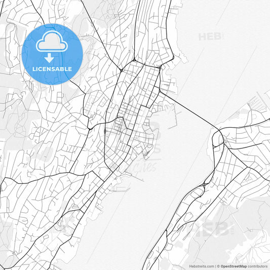 Vector PDF map of Tromsø, Norway