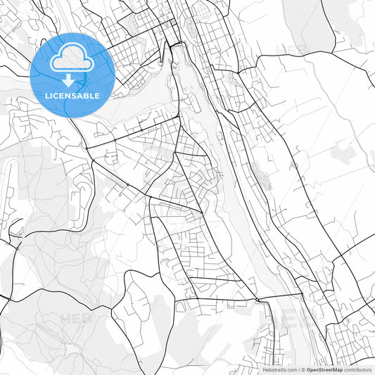 Vector PDF map of Skien, Norway