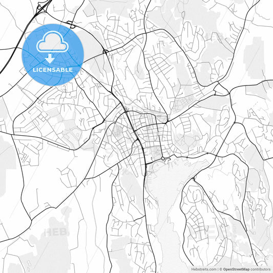 Vector PDF map of Sandefjord, Norway