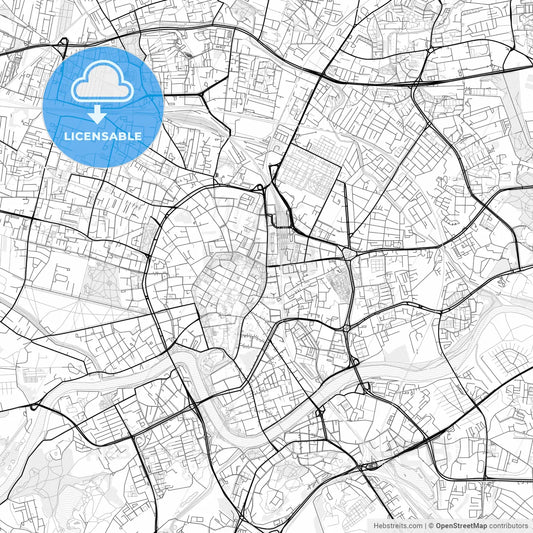 Vector PDF map of Kraków, Poland