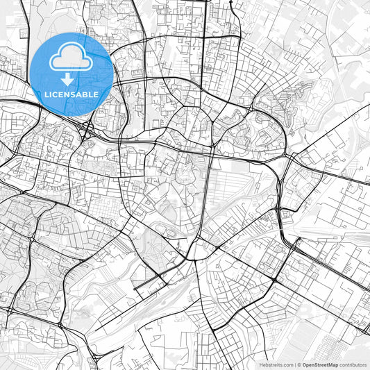 Vector PDF map of Lublin, Poland