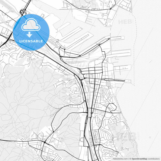 Vector PDF map of Gdynia, Poland