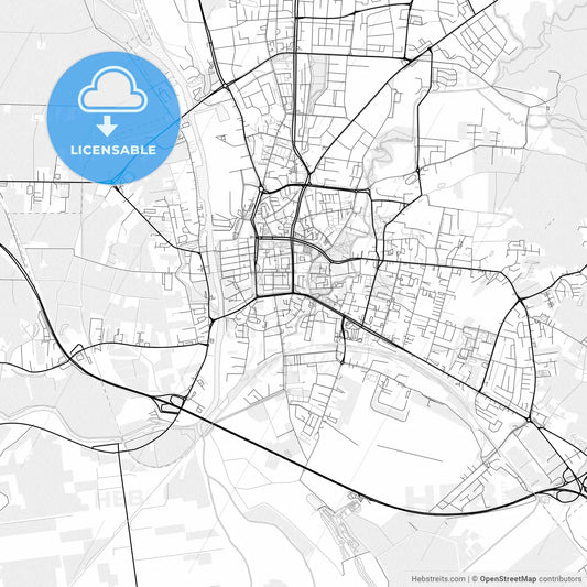 Vector PDF map of Elbląg, Poland