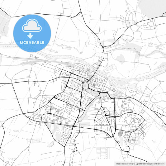 Vector PDF map of Głogów, Poland