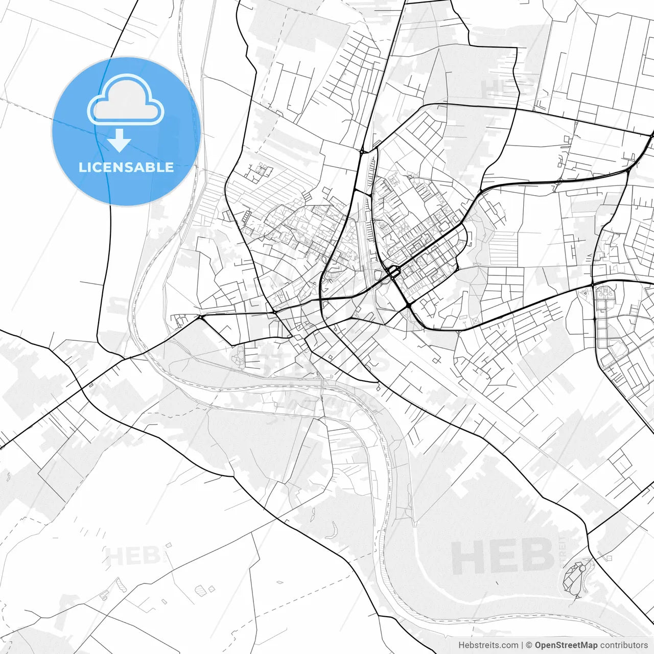 Vector PDF map of Mielec, Poland