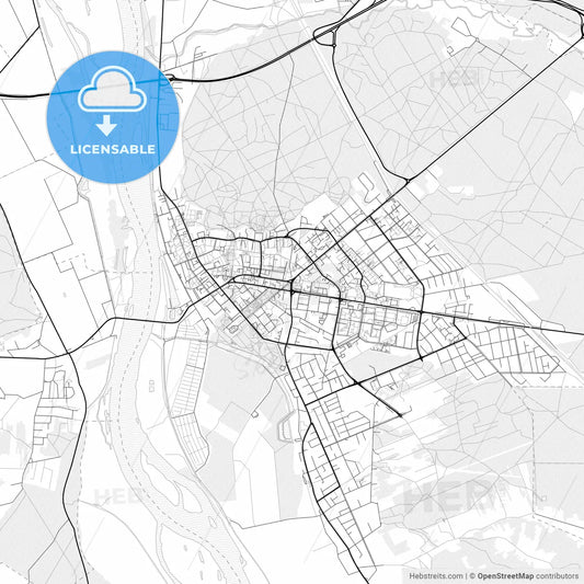 Vector PDF map of Puławy, Poland