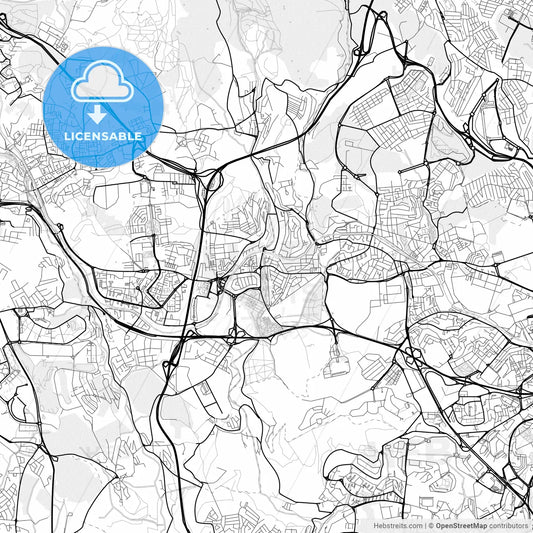 Vector PDF map of Queluz, Portugal
