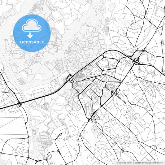 Vector PDF map of Aveiro, Portugal