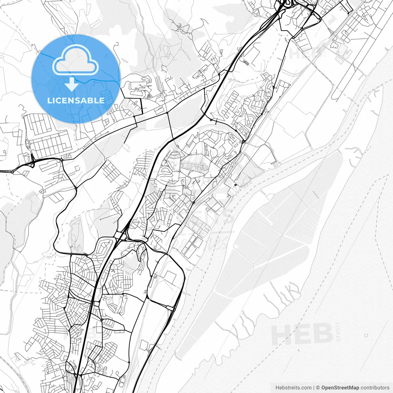 Vector PDF map of Póvoa de Santa Iria, Portugal