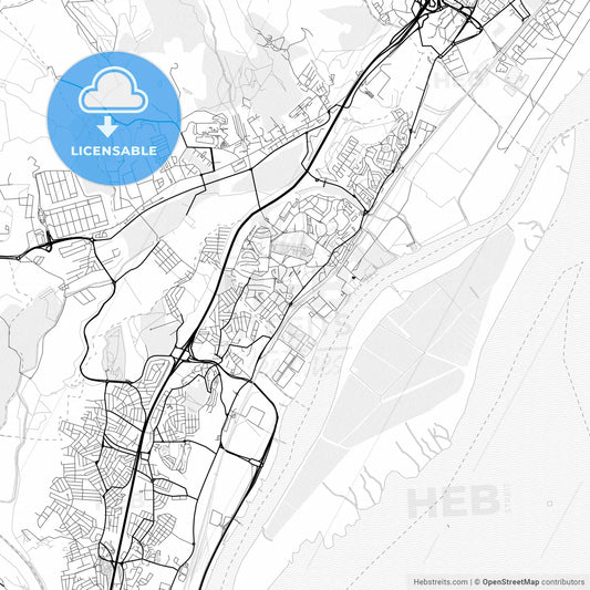 Vector PDF map of Póvoa de Santa Iria, Portugal