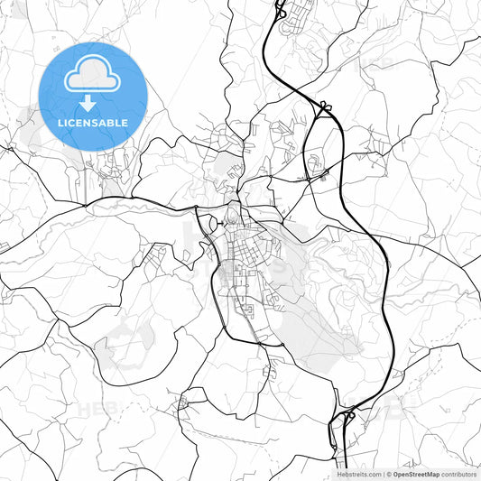 Vector PDF map of Torres Vedras, Portugal