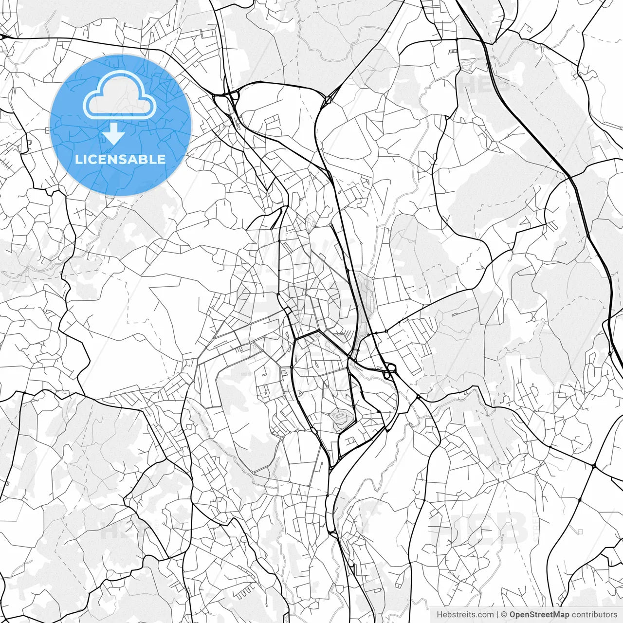 Vector PDF map of São João da Madeira, Portugal