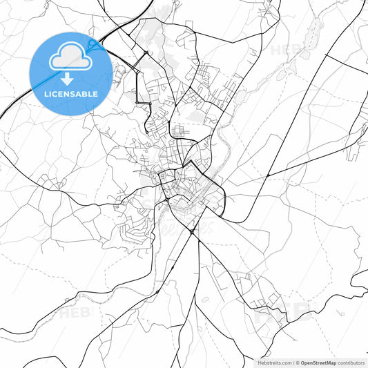 Vector PDF map of Chaves, Portugal