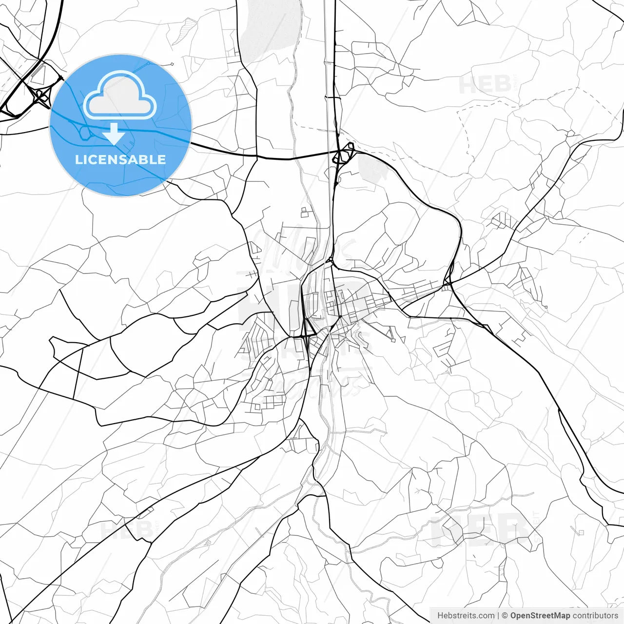 Vector PDF map of Pombal, Portugal