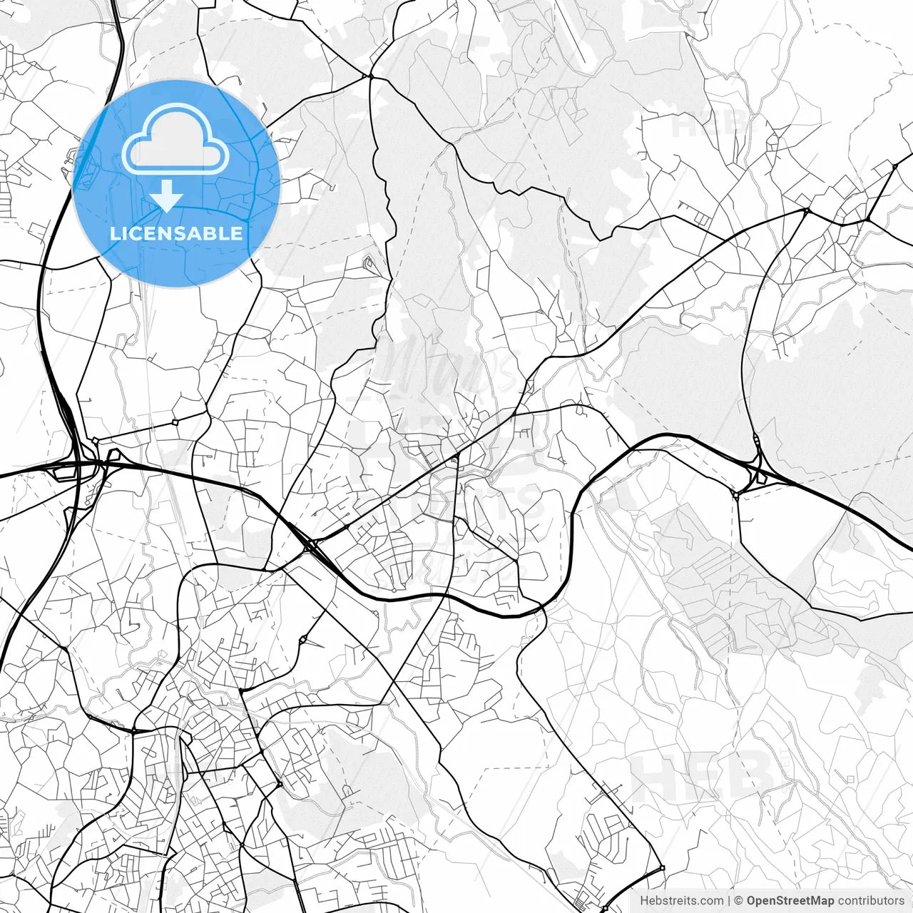 Vector PDF map of Alfena, Portugal