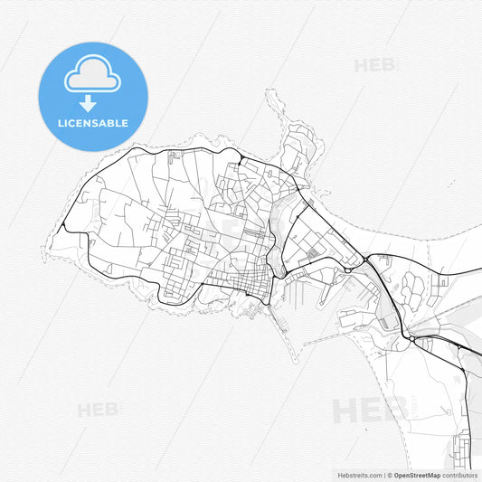 Vector PDF map of Peniche, Portugal