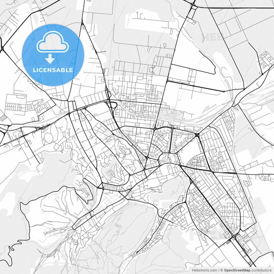 Vector PDF map of Brașov, Romania