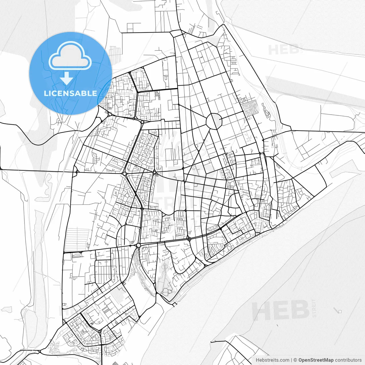 Vector PDF map of Galați, Romania