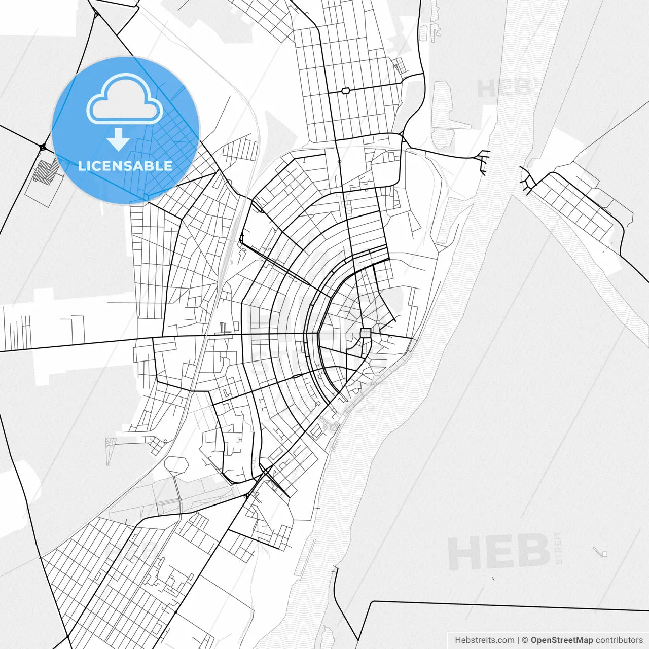 Vector PDF map of Brăila, Romania