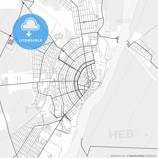 Vector PDF map of Brăila, Romania