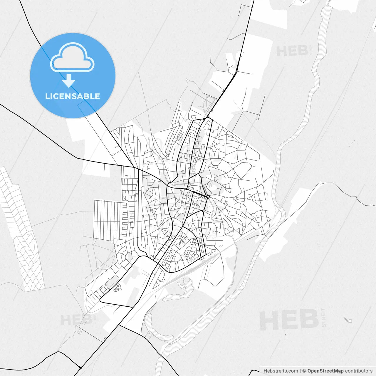 Vector PDF map of Bârlad, Romania