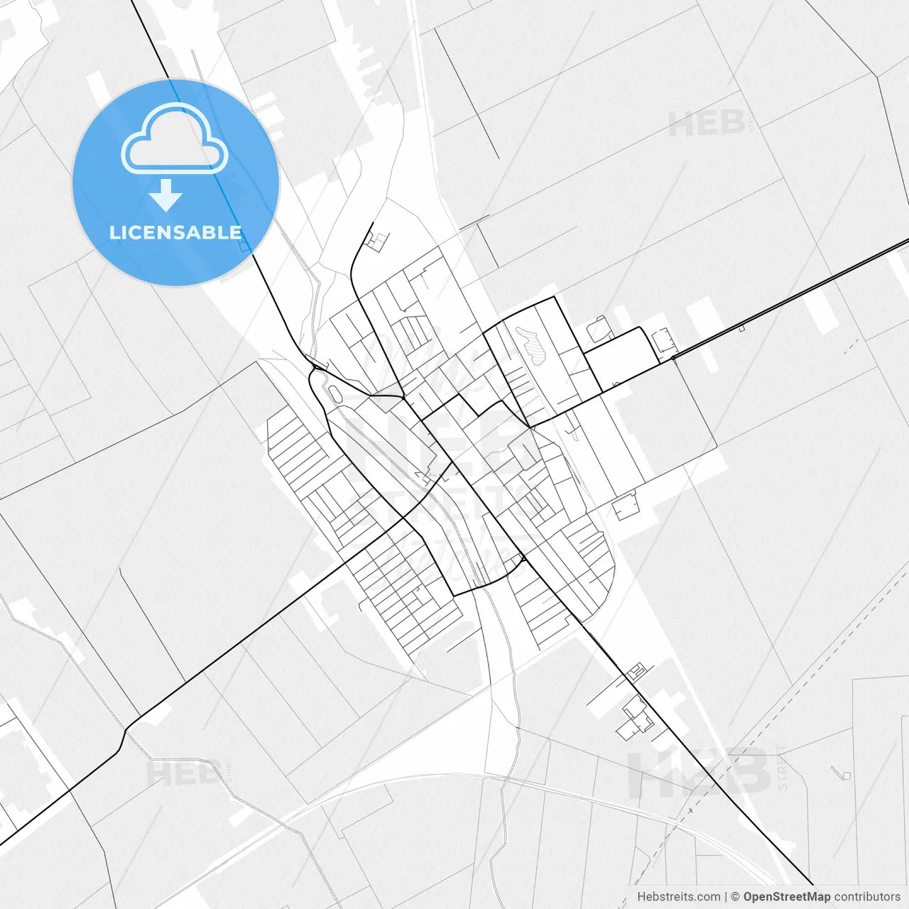 Vector PDF map of Inđija, Serbia