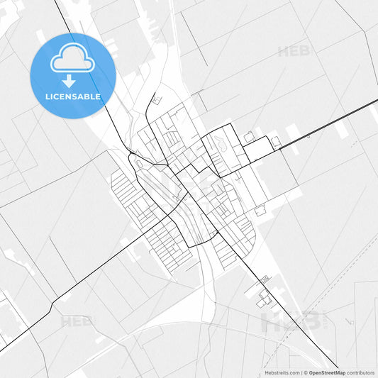 Vector PDF map of Inđija, Serbia