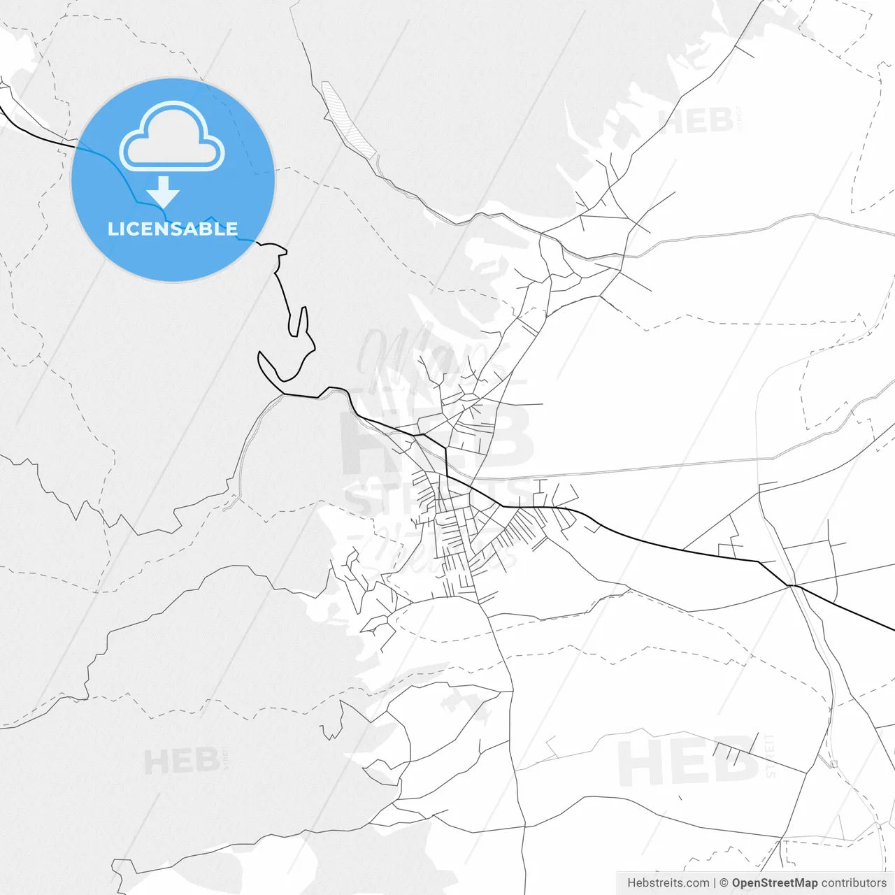Vector PDF map of Preševo, Serbia