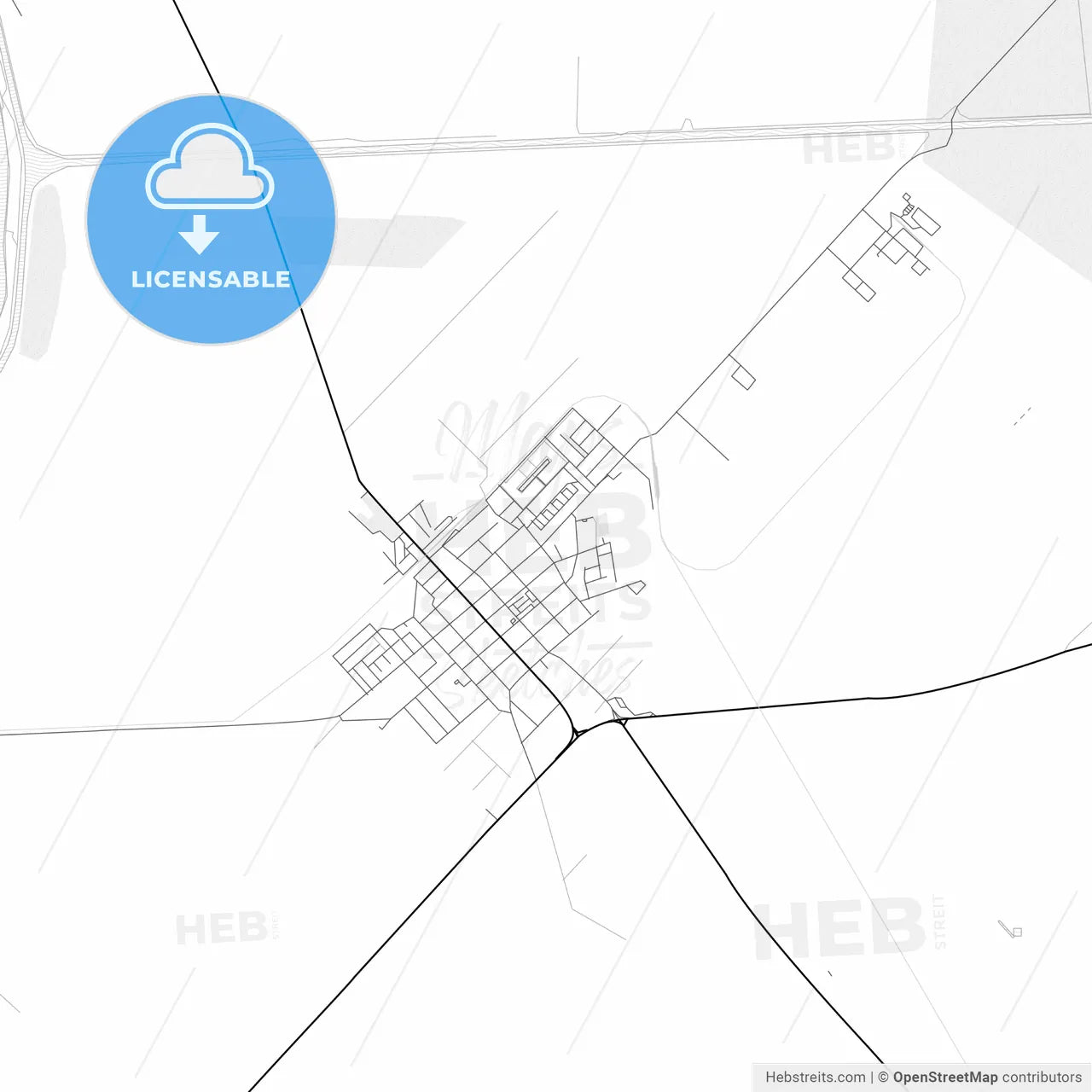 Vector PDF map of Odžaci, Serbia