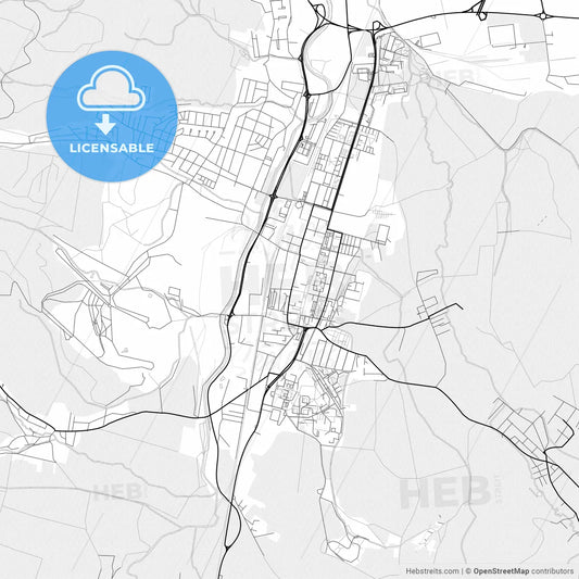 Vector PDF map of Martin, Slovakia