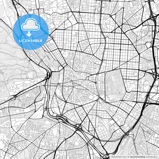Vector PDF map of Madrid, Spain