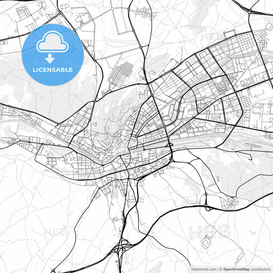 Vector PDF map of Burgos, Spain