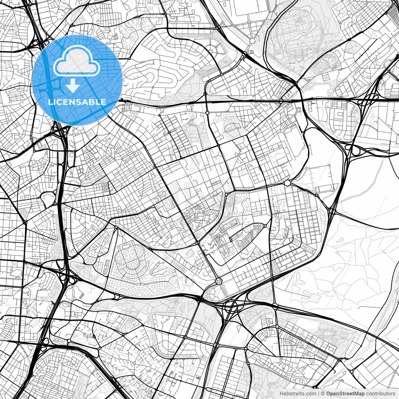 Vector PDF map of San Blas, Spain