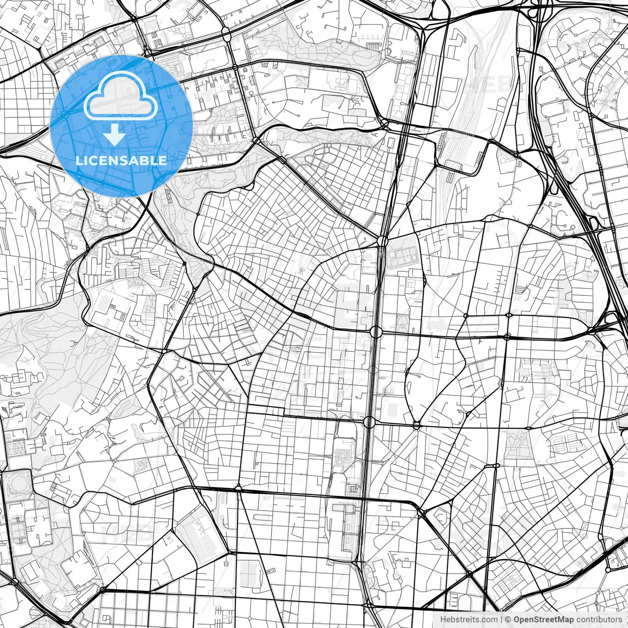 Vector PDF map of Tetuán de las Victorias, Spain