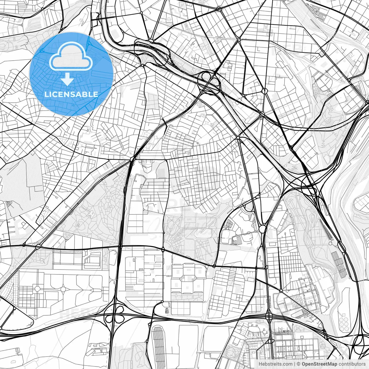 Vector PDF map of Usera, Spain