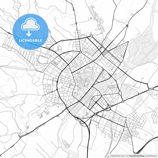 Vector PDF map of Lleida, Spain