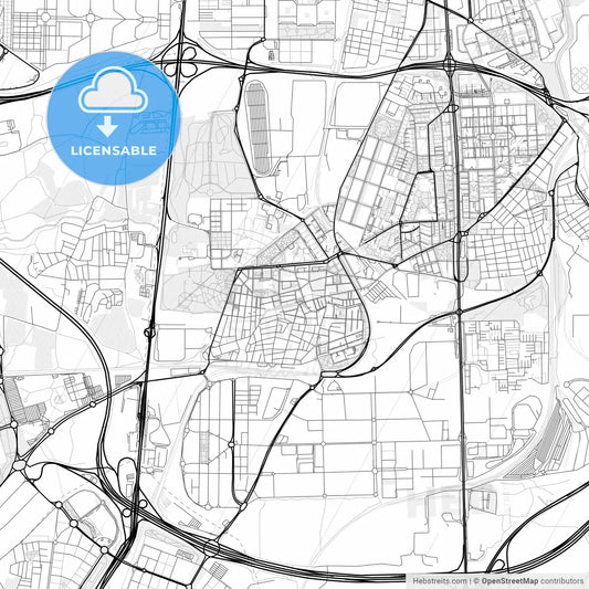 Vector PDF map of Villaverde, Spain